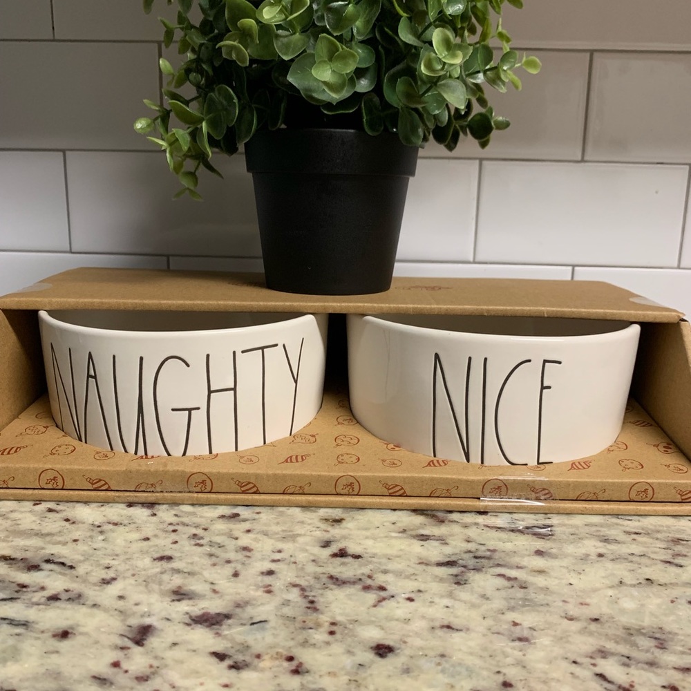 Rae Dunn Naught and Nice Dog Bowl